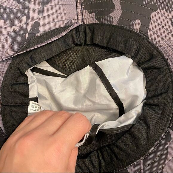 Men Women Fishing Sun Waterproof Wide Brim black gray camo hat NEW - Picture 3 of 9